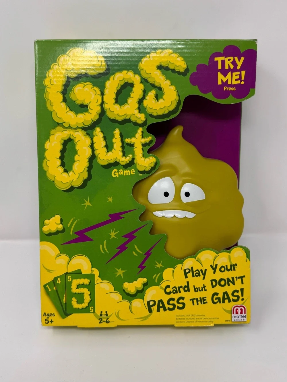 Mattel Gas Out Game. Play Your Card Don’t Pass Gas, family game fun toy silly